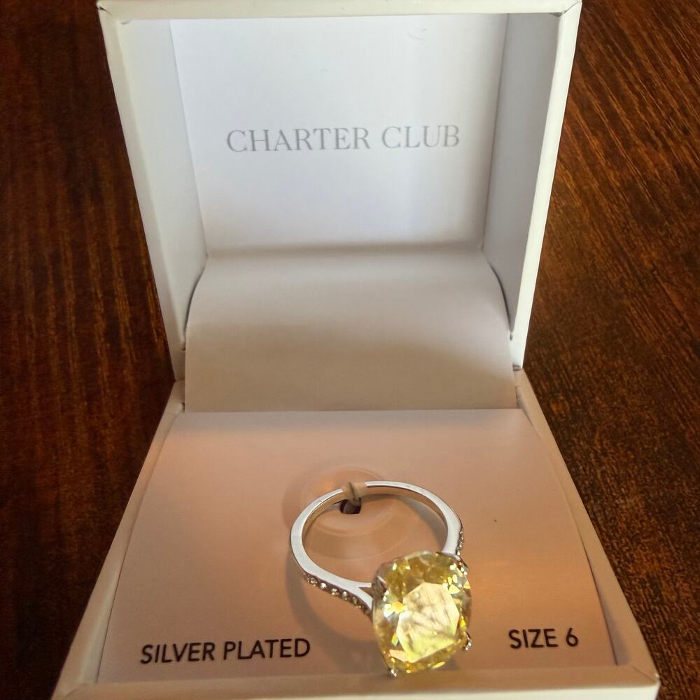 Charter Club Oval Crystal Statement Ring